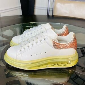 Alexander McQueen Women's Oversized Sneakers  "Clear Sole - Candy Glitter" 6.5